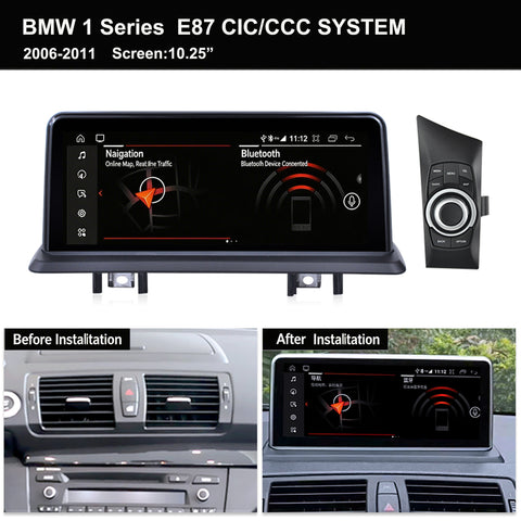 autoradio android car stereo with wireless carplay and android auto for BMW 1 series E81 E82 E87 E88 WIFI bluetooth GPS