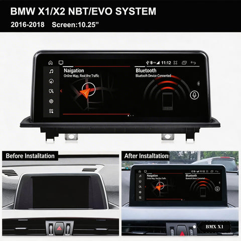 car mp5 player for bmw x1 F48 android auto Wireless carplay Bluetooth 5.0 GPS navigation system Compatible with the original car system
