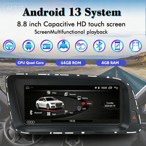 Android car stereo autoradio for AUDI A6L 2005-2012 with wireless carplay and android auto HD screen support wifi navigation system
